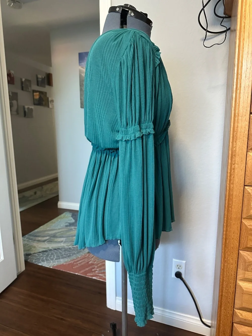 Free People Day Dreaming Top Teal NWOT